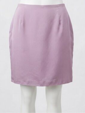 DIANE GILMAN Vintage 100% Silk Knee Length Skirt | Size 1X | Lavender